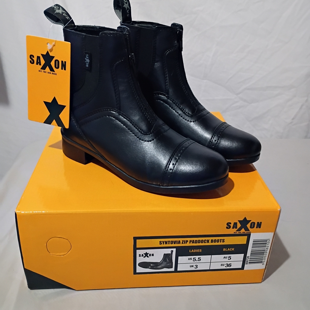 Saxon Syntovia Zip Paddock Riding Boot NWB